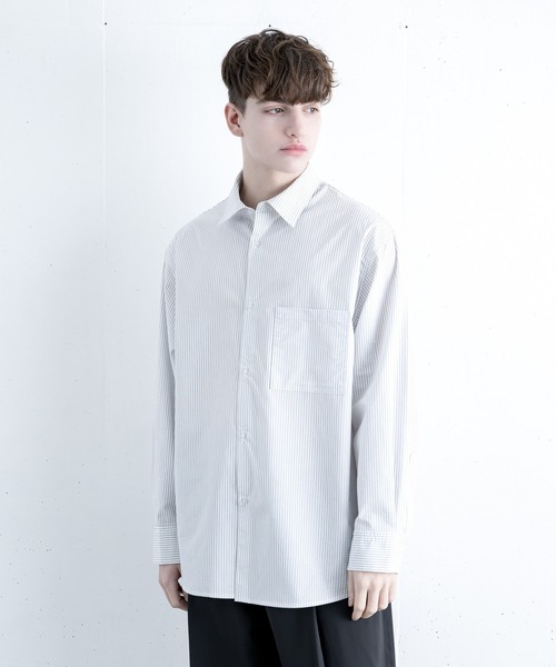 melt.（メルト）の「RELUX BASIC STRIPE SHIRT / リラックスベーシックストライプシャツ（シャツ/ブラウス・メンズ・ホワイト・SMALL/MEDIUM）」の20枚目の写真