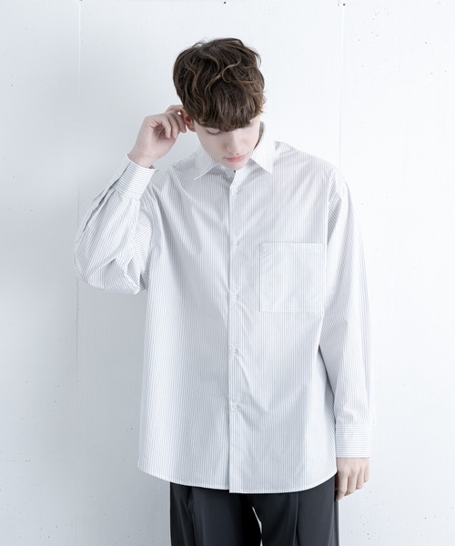 melt.（メルト）の「RELUX BASIC STRIPE SHIRT / リラックスベーシックストライプシャツ（シャツ/ブラウス・メンズ・ホワイト・SMALL/MEDIUM）」の21枚目の写真