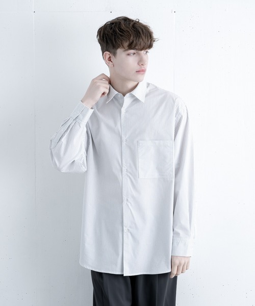 melt.（メルト）の「RELUX BASIC STRIPE SHIRT / リラックスベーシックストライプシャツ（シャツ/ブラウス・メンズ・ホワイト・SMALL/MEDIUM）」の22枚目の写真