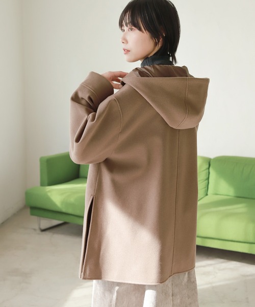 LAKOLE(ラコレ)の「ウーリーテックフーデッドポンチョコート / 255800(ポンチョ・レディース・ベージュ/サンドグレー/アイボリー・SMALL/MEDIUM)」の10枚目の写真