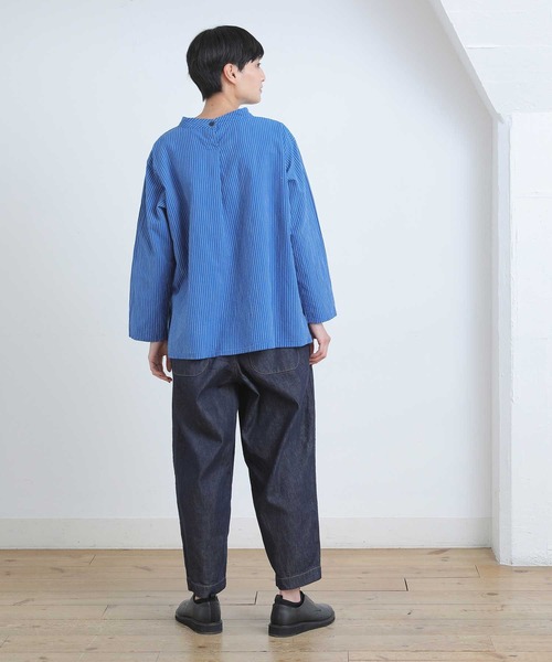 Plantation（プランテーション）の「ストライプシャツ/ブラウス（シャツ/ブラウス・レディース・ブルー/ホワイト/ダークグレー・M size）」の13枚目の写真