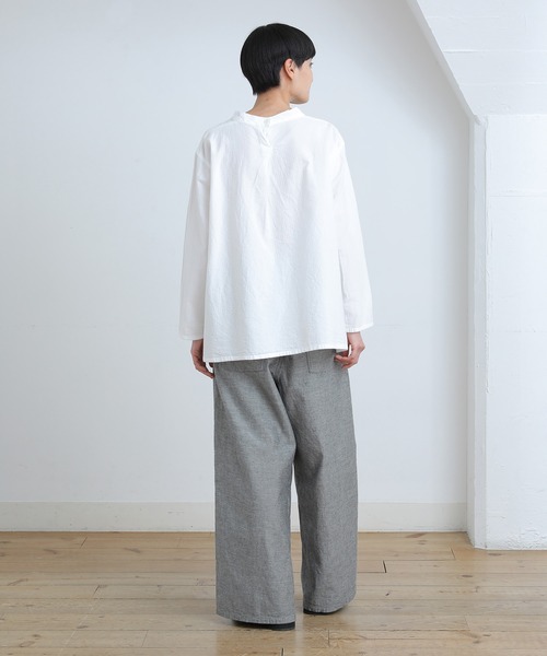 Plantation（プランテーション）の「ストライプシャツ/ブラウス（シャツ/ブラウス・レディース・ブルー/ホワイト/ダークグレー・M size）」の10枚目の写真