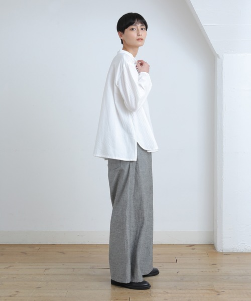 Plantation（プランテーション）の「ストライプシャツ/ブラウス（シャツ/ブラウス・レディース・ブルー/ホワイト/ダークグレー・M size）」の11枚目の写真