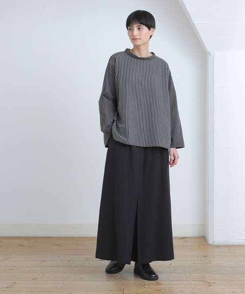 Plantation（プランテーション）の「ストライプシャツ/ブラウス（シャツ/ブラウス・レディース・ブルー/ホワイト/ダークグレー・M size）」の5枚目の写真