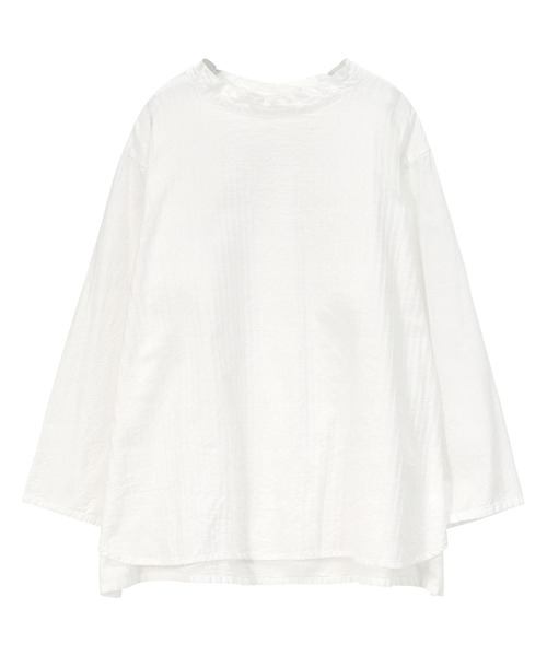 Plantation（プランテーション）の「ストライプシャツ/ブラウス（シャツ/ブラウス・レディース・ブルー/ホワイト/ダークグレー・M size）」の4枚目の写真