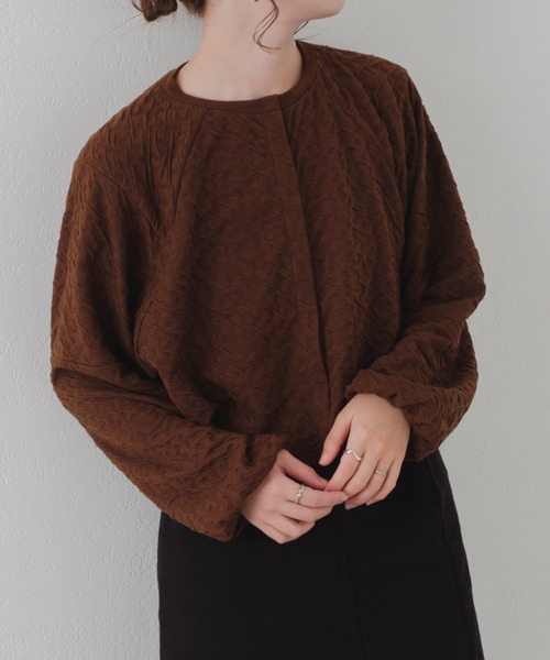 Kastane（カスタネ）の「カットジャガード2WAYカーディガン（カーディガン/ボレロ・レディース・ブラック/ブラウン/アイボリー・FREE）」の16枚目の写真