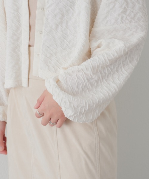 Kastane（カスタネ）の「カットジャガード2WAYカーディガン（カーディガン/ボレロ・レディース・ブラック/ブラウン/アイボリー・FREE）」の20枚目の写真