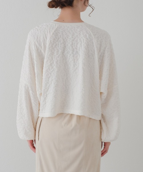 Kastane（カスタネ）の「カットジャガード2WAYカーディガン（カーディガン/ボレロ・レディース・ブラック/ブラウン/アイボリー・FREE）」の8枚目の写真