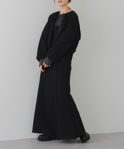 Kastane（カスタネ）の「カットジャガード2WAYカーディガン（カーディガン/ボレロ・レディース・ブラック/ブラウン/アイボリー・FREE）」の11枚目の写真