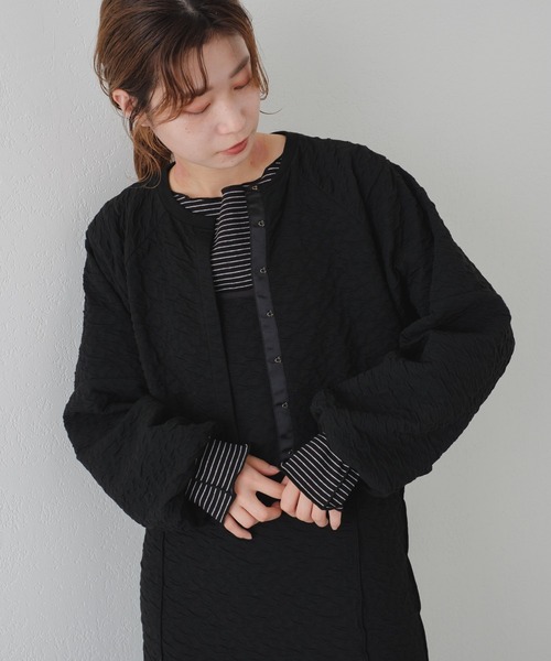 Kastane（カスタネ）の「カットジャガード2WAYカーディガン（カーディガン/ボレロ・レディース・ブラック/ブラウン/アイボリー・FREE）」の15枚目の写真