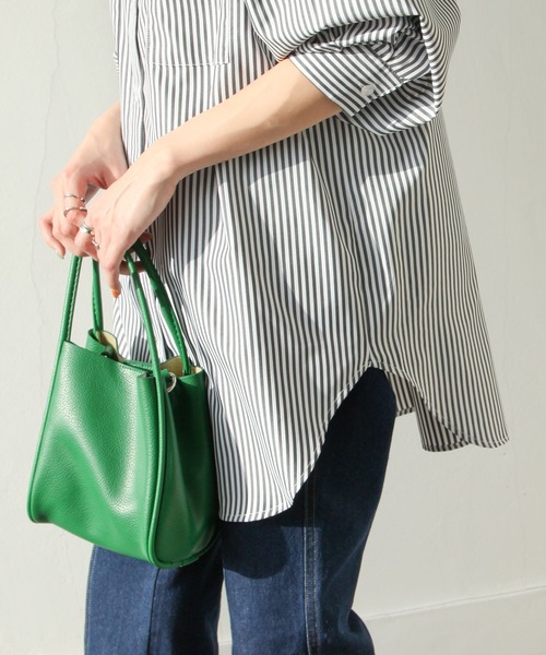 Chillfar（チルファー）の「ストライプルーズシャツ ビッグシルエット（シャツ/ブラウス・レディース・グリーン/ネイビー/ブラック・MEDIUM/LARGE）」の16枚目の写真