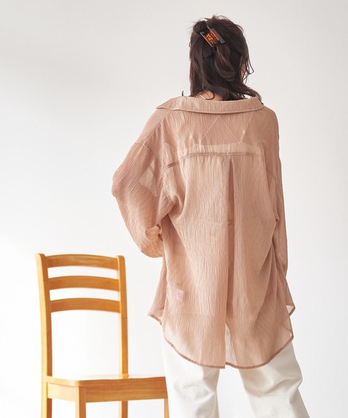 WEGO(ウィゴー)の「WEGO/【WEB限定】楊柳シアールーズシャツ(シャツ/ブラウス・レディース・ホワイト/グレー/ベージュ・FREE)」の18枚目の写真