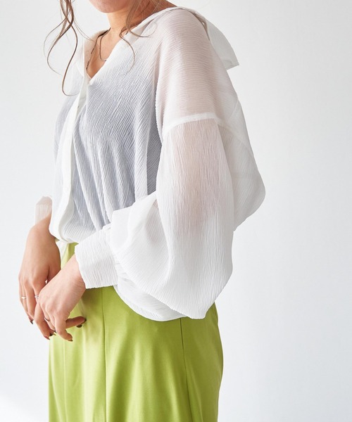 WEGO(ウィゴー)の「WEGO/【WEB限定】楊柳シアールーズシャツ(シャツ/ブラウス・レディース・ホワイト/グレー/ベージュ・FREE)」の12枚目の写真