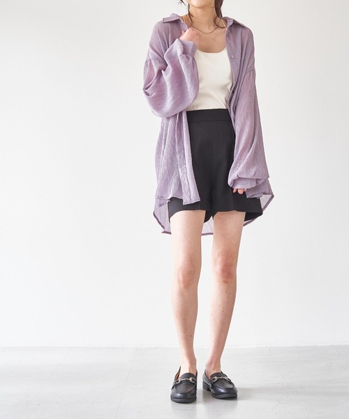 WEGO(ウィゴー)の「WEGO/【WEB限定】楊柳シアールーズシャツ(シャツ/ブラウス・レディース・ホワイト/グレー/ベージュ・FREE)」の19枚目の写真