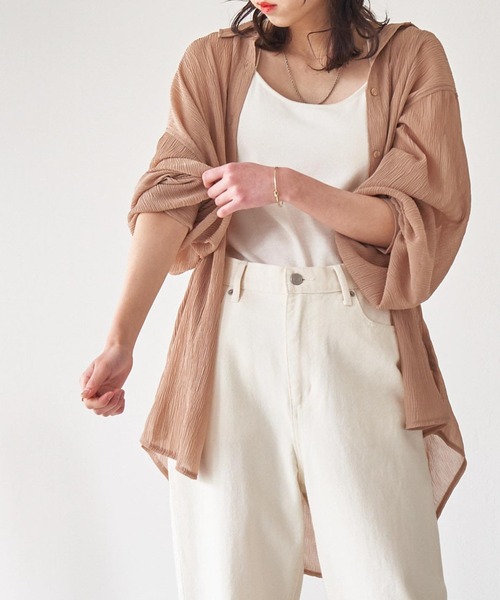 WEGO(ウィゴー)の「WEGO/【WEB限定】楊柳シアールーズシャツ(シャツ/ブラウス・レディース・ホワイト/グレー/ベージュ・FREE)」の16枚目の写真