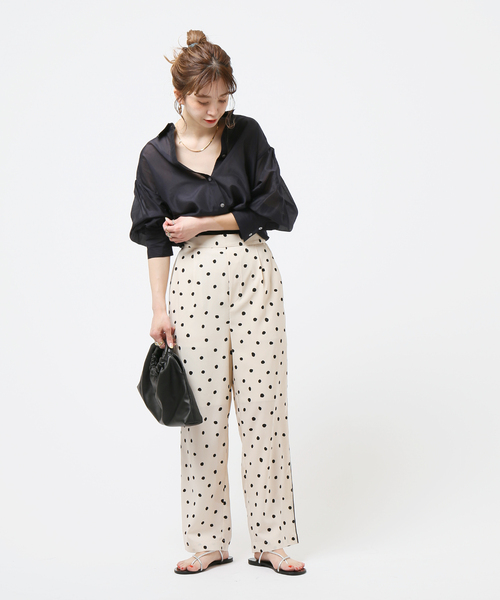 ドットプリントタックパンツ（スラックス）｜Simplicite（サンプリシテ