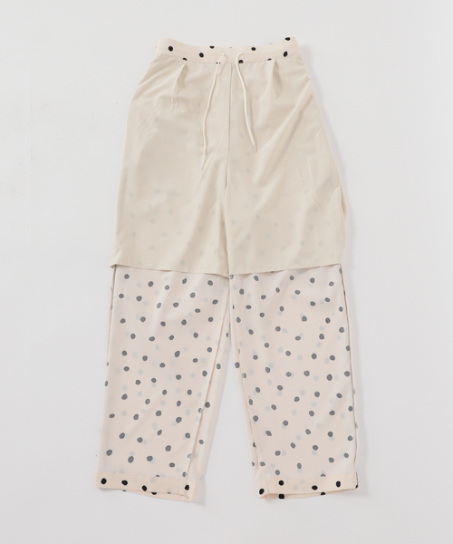 Simplicite(サンプリシテ)の「ドットプリントタックパンツ(スラックス・レディース・ブラック/ブルー/ナチュラル・FREE)」の4枚目の写真