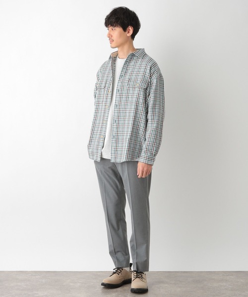 GLOBAL WORK(グローバルワーク)の「ヘビーカルゼCPOシャツ/263063(シャツ/ブラウス・メンズ・グレー/ミント/ライトベージュ・MEDIUM/LARGE)」の4枚目の写真