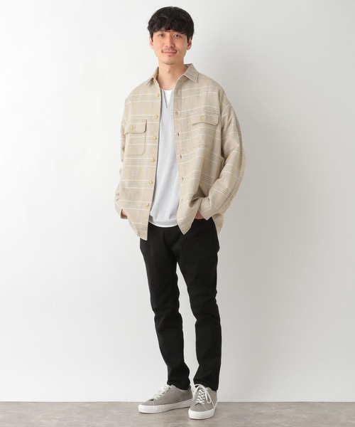 GLOBAL WORK(グローバルワーク)の「ヘビーカルゼCPOシャツ/263063(シャツ/ブラウス・メンズ・グレー/ミント/ライトベージュ・MEDIUM/LARGE)」の8枚目の写真