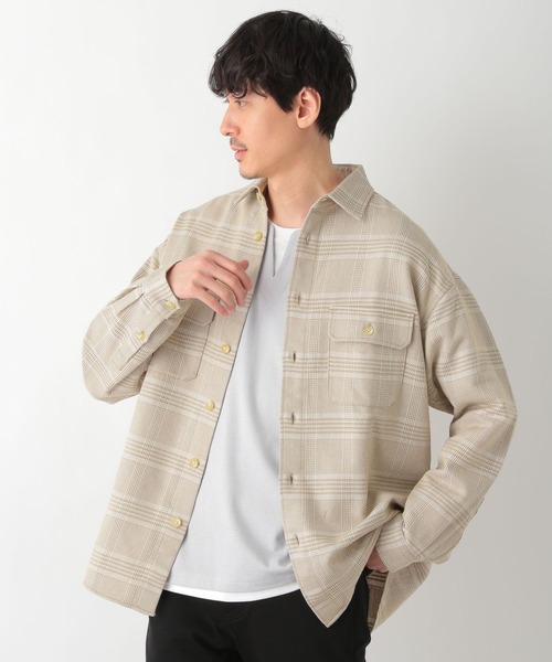 GLOBAL WORK(グローバルワーク)の「ヘビーカルゼCPOシャツ/263063(シャツ/ブラウス・メンズ・グレー/ミント/ライトベージュ・MEDIUM/LARGE)」の9枚目の写真