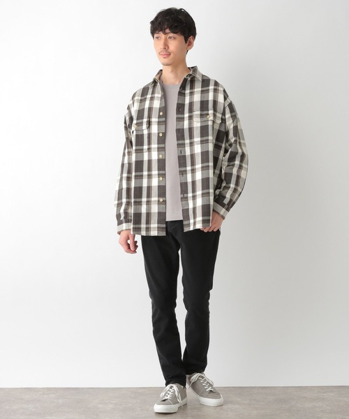 GLOBAL WORK(グローバルワーク)の「ヘビーカルゼCPOシャツ/263063(シャツ/ブラウス・メンズ・グレー/ミント/ライトベージュ・MEDIUM/LARGE)」の10枚目の写真
