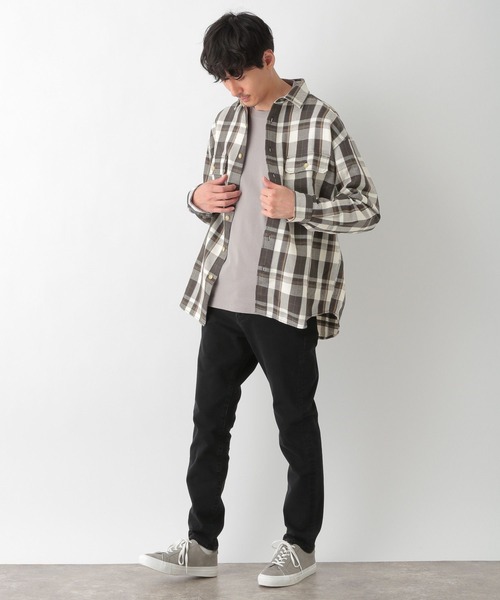 GLOBAL WORK(グローバルワーク)の「ヘビーカルゼCPOシャツ/263063(シャツ/ブラウス・メンズ・グレー/ミント/ライトベージュ・MEDIUM/LARGE)」の11枚目の写真
