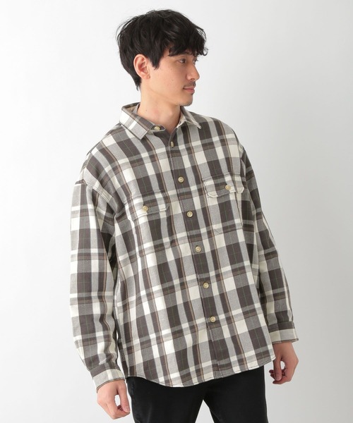 GLOBAL WORK(グローバルワーク)の「ヘビーカルゼCPOシャツ/263063(シャツ/ブラウス・メンズ・グレー/ミント/ライトベージュ・MEDIUM/LARGE)」の12枚目の写真
