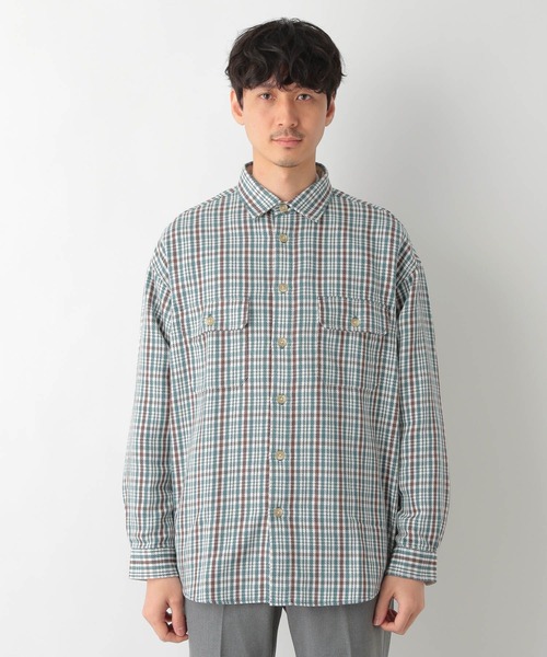 GLOBAL WORK(グローバルワーク)の「ヘビーカルゼCPOシャツ/263063(シャツ/ブラウス・メンズ・グレー/ミント/ライトベージュ・MEDIUM/LARGE)」の13枚目の写真