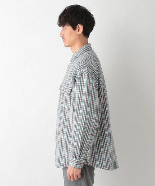 GLOBAL WORK(グローバルワーク)の「ヘビーカルゼCPOシャツ/263063(シャツ/ブラウス・メンズ・グレー/ミント/ライトベージュ・MEDIUM/LARGE)」の14枚目の写真