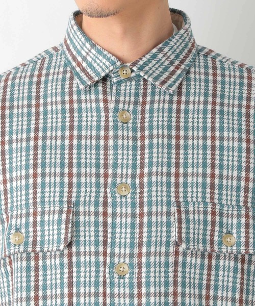 GLOBAL WORK(グローバルワーク)の「ヘビーカルゼCPOシャツ/263063(シャツ/ブラウス・メンズ・グレー/ミント/ライトベージュ・MEDIUM/LARGE)」の16枚目の写真