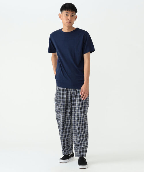 BEAMS（ビームス）の「BEAMS / 2プリーツ チェック イージフィットパンツ（その他パンツ・メンズ・グリーン/ネイビー/グレー・L/XL/S/M）」の8枚目の写真