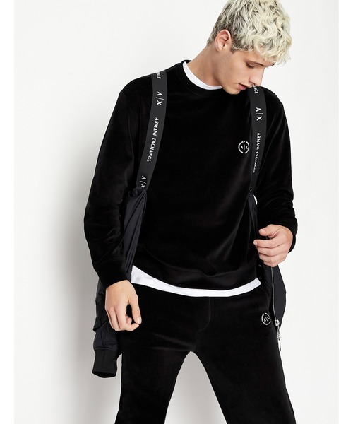 ARMANI EXCHANGE（アルマーニエクスチェンジ）の「【A|X アルマーニ エクスチェンジ】サークルA|Xロゴ　シェニール　スウェットジョガーパンツ（スウェットパンツ・メンズ・ブラック/ライトグレー系1・SMALL/X-SMALL/MEDIUM/LARGE/X-LARGE）」の5枚目の写真
