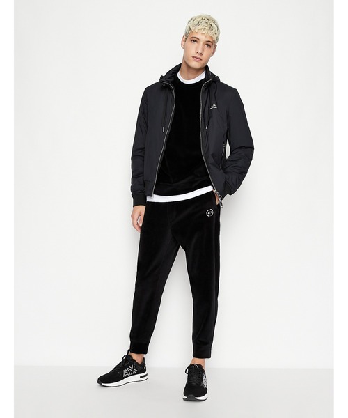 ARMANI EXCHANGE（アルマーニエクスチェンジ）の「【A|X アルマーニ エクスチェンジ】サークルA|Xロゴ　シェニール　スウェットジョガーパンツ（スウェットパンツ・メンズ・ブラック/ライトグレー系1・SMALL/X-SMALL/MEDIUM/LARGE/X-LARGE）」の6枚目の写真
