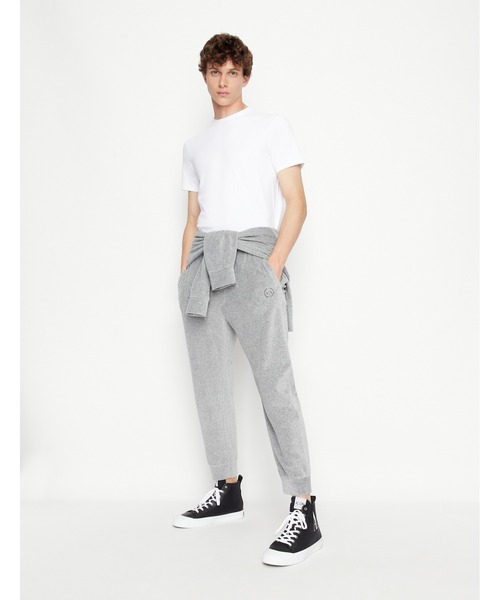 ARMANI EXCHANGE（アルマーニエクスチェンジ）の「【A|X アルマーニ エクスチェンジ】サークルA|Xロゴ　シェニール　スウェットジョガーパンツ（スウェットパンツ・メンズ・ブラック/ライトグレー系1・SMALL/X-SMALL/MEDIUM/LARGE/X-LARGE）」の10枚目の写真