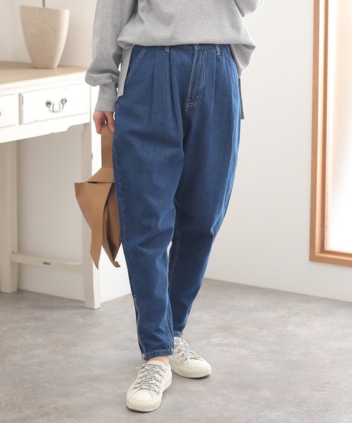 ElegChic（エレグシック）の「エッジテーパードデニムパンツ（デニムパンツ・レディース・ワンウォッシュ/ブルー・3L/4L/L/XL/M）」の3枚目の写真