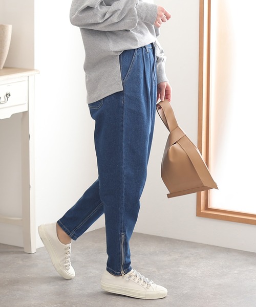 ElegChic（エレグシック）の「エッジテーパードデニムパンツ（デニムパンツ・レディース・ワンウォッシュ/ブルー・3L/4L/L/XL/M）」の4枚目の写真