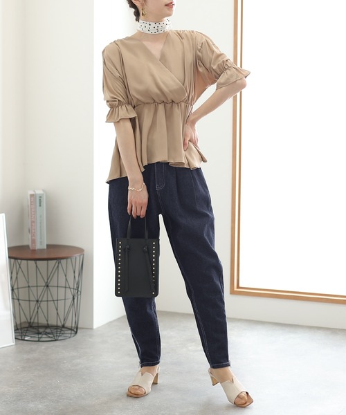 ElegChic（エレグシック）の「エッジテーパードデニムパンツ（デニムパンツ・レディース・ワンウォッシュ/ブルー・3L/4L/L/XL/M）」の10枚目の写真