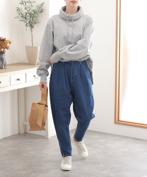 ElegChic（エレグシック）の「エッジテーパードデニムパンツ（デニムパンツ・レディース・ワンウォッシュ/ブルー・3L/4L/L/XL/M）」の17枚目の写真