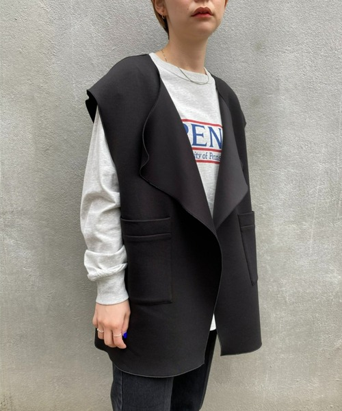 CIAOPANIC（チャオパニック）の「PENN ロングスリーブTシャツ（Tシャツ/カットソー・レディース・ライトグレー/ネイビー/オフホワイト・FREE）」の8枚目の写真