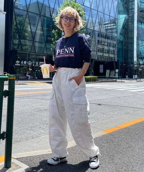 CIAOPANIC（チャオパニック）の「PENN ロングスリーブTシャツ（Tシャツ/カットソー・レディース・ライトグレー/ネイビー/オフホワイト・FREE）」の14枚目の写真