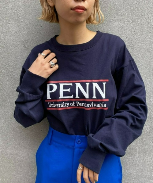 CIAOPANIC（チャオパニック）の「PENN ロングスリーブTシャツ（Tシャツ/カットソー・レディース・ライトグレー/ネイビー/オフホワイト・FREE）」の15枚目の写真