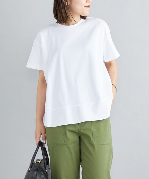 SHIPS(シップス)の「*カットオフラウンドヘムTEE2◇(Tシャツ/カットソー・レディース・ブラウン系/オリーブ/ミント/ダークブルー/ラベンダー/ライトグレー/ブラック/ライトホワイト・ONE SIZE)」の10枚目の写真
