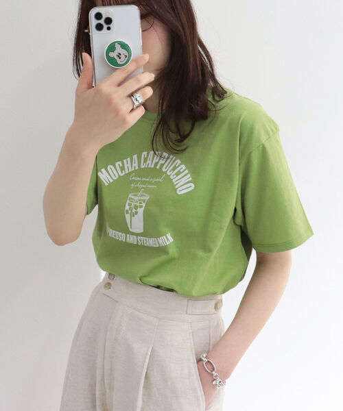 fredy repit（フレディレピ）の「COFFEE プリントTシャツ（Tシャツ/カットソー・レディース・オフホワイト/ライトグリーン/サックスブルー・38）」の3枚目の写真