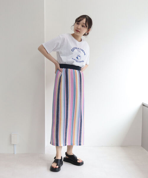 fredy repit（フレディレピ）の「COFFEE プリントTシャツ（Tシャツ/カットソー・レディース・オフホワイト/ライトグリーン/サックスブルー・38）」の10枚目の写真