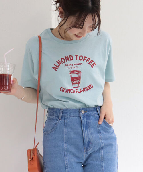 fredy repit（フレディレピ）の「COFFEE プリントTシャツ（Tシャツ/カットソー・レディース・オフホワイト/ライトグリーン/サックスブルー・38）」の13枚目の写真