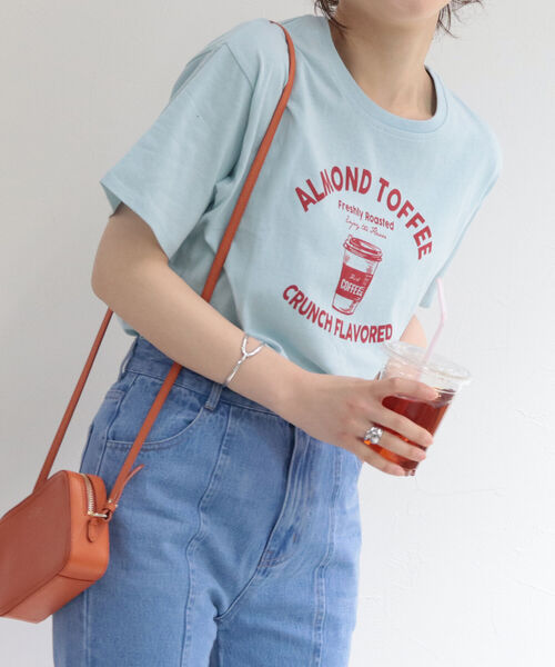 fredy repit（フレディレピ）の「COFFEE プリントTシャツ（Tシャツ/カットソー・レディース・オフホワイト/ライトグリーン/サックスブルー・38）」の14枚目の写真