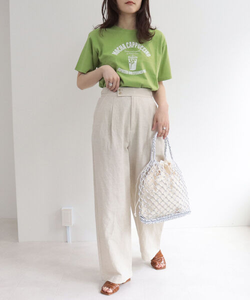 fredy repit（フレディレピ）の「COFFEE プリントTシャツ（Tシャツ/カットソー・レディース・オフホワイト/ライトグリーン/サックスブルー・38）」の17枚目の写真