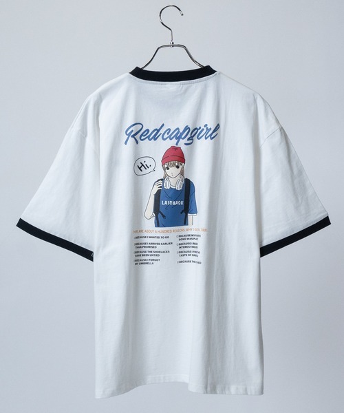 Red Cap Girl(レッドキャプガール)の「【a-r】〔Red Cap Girl/レッドキャップガール〕天竺 RCGリンガーTシャツ ボックスシルエット(Tシャツ/カットソー・メンズ・ダークグリーン/ホワイト/ブルー/ホワイト系その他/グリーン/アッシュグレー/チャコールグレー/ブルー系1/ホワイト系1/ブラック系1/グレー系1/ホワイト系2/グレー系2・LARGE/MEDIUM/X-LARGE)」の6枚目の写真