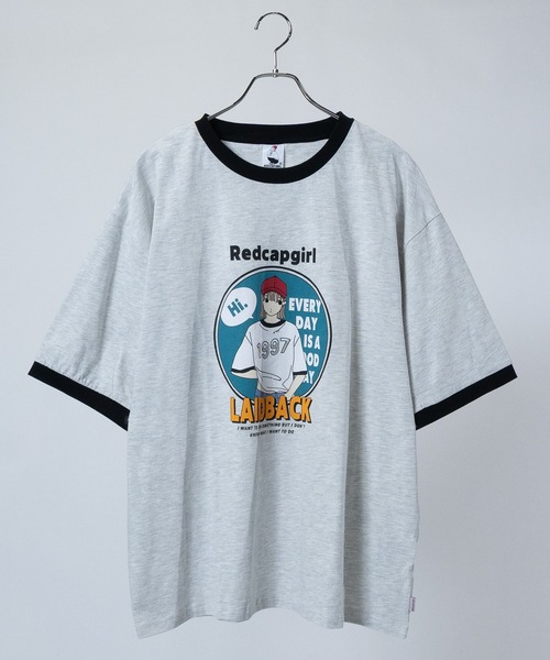 Red Cap Girl(レッドキャプガール)の「【a-r】〔Red Cap Girl/レッドキャップガール〕天竺 RCGリンガーTシャツ ボックスシルエット(Tシャツ/カットソー・メンズ・ダークグリーン/ホワイト/ブルー/ホワイト系その他/グリーン/アッシュグレー/チャコールグレー/ブルー系1/ホワイト系1/ブラック系1/グレー系1/ホワイト系2/グレー系2・LARGE/MEDIUM/X-LARGE)」の9枚目の写真