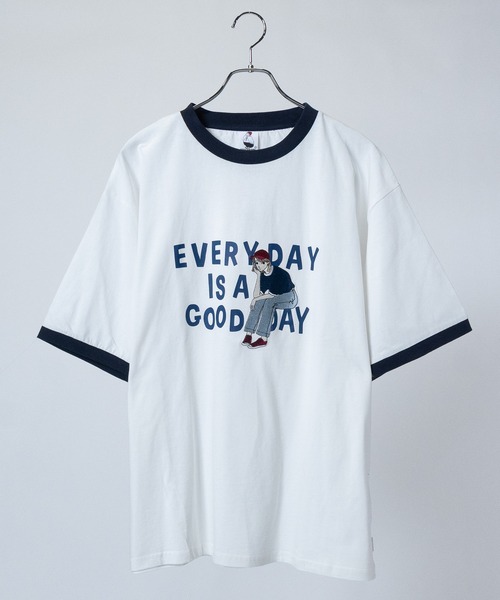 Red Cap Girl(レッドキャプガール)の「【a-r】〔Red Cap Girl/レッドキャップガール〕天竺 RCGリンガーTシャツ ボックスシルエット(Tシャツ/カットソー・メンズ・ダークグリーン/ホワイト/ブルー/ホワイト系その他/グリーン/アッシュグレー/チャコールグレー/ブルー系1/ホワイト系1/ブラック系1/グレー系1/ホワイト系2/グレー系2・LARGE/MEDIUM/X-LARGE)」の4枚目の写真